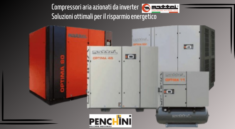 compressori aria inverter Mattei per risparmio energetico