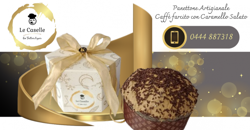 1 Kg di panettone artigianale al caffe farcito con caramello salato