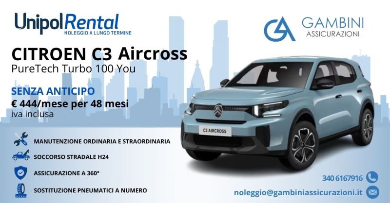 Noleggio lungo termine Citroen C3 Aircross