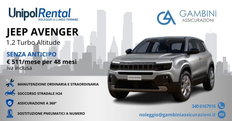 Jeep Avenger noleggio lungo termine senza anticipo