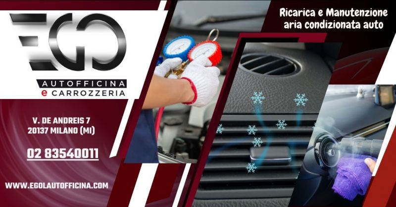 ricarica e manutenzione aria condizionata auto officina quartiere Forlanini