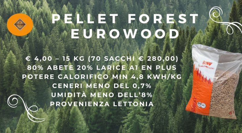 Offerta pellet di abete PELLET FOREST EUROWOOD in offerta a Novara a Varese  a Verbania a Milano – occasione servizio di consegna a domicilio di pellet  scontato a Novara a Varese a