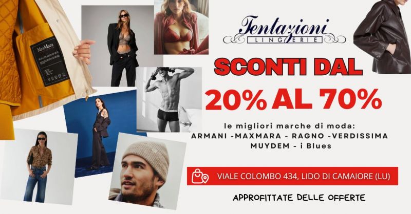 saldi abbigliamento intimo uomo e donna in Versilia