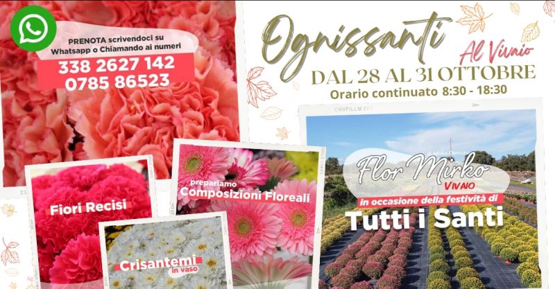  Fiori recisi per festa Ognissanti Borore