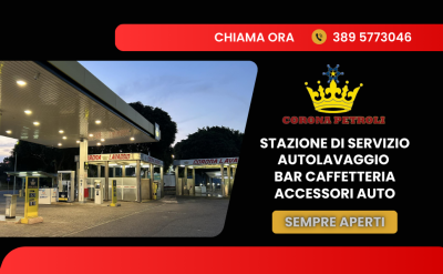 bar caffetteria con distributore di benzina