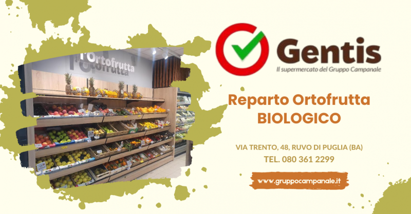 supermercato con reparto ortofrutta biologico a ruvo di puglia