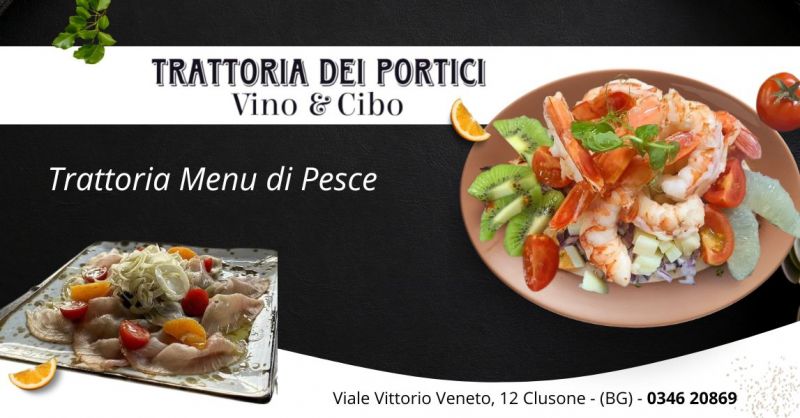 trattoria pesce fresco con menu alla carta