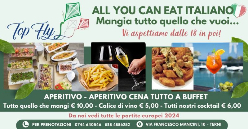 Aperitivo apericena buffet all you can eat