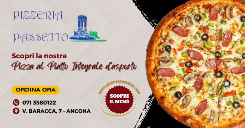 pizza al piatto integrale d'asporto