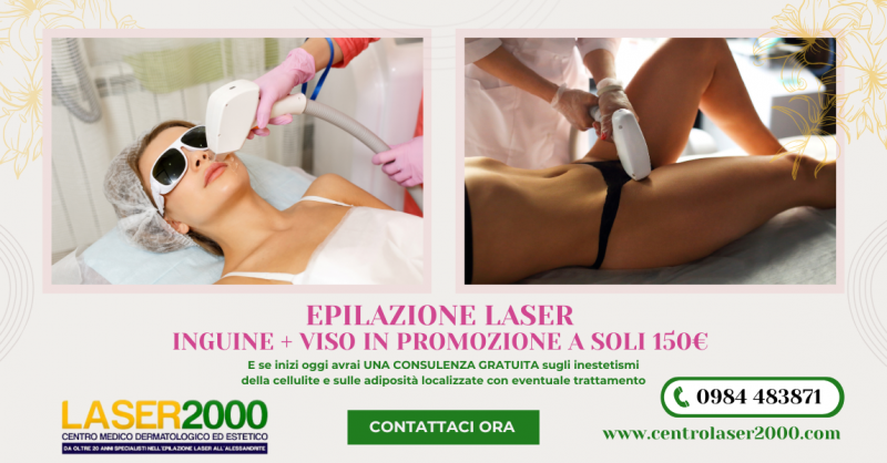 epilazione laser inguine e viso in offerta