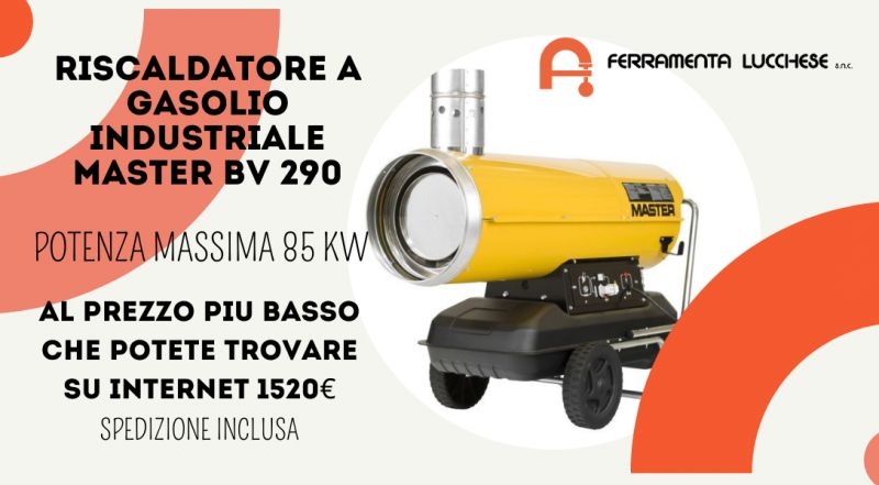 Vendita RISCALDATORE A GASOLIO INDUSTRIALE MASTER BV 290 a Pordenone –  Offerta generatore di aria calda portatile in offerta a Pordenone