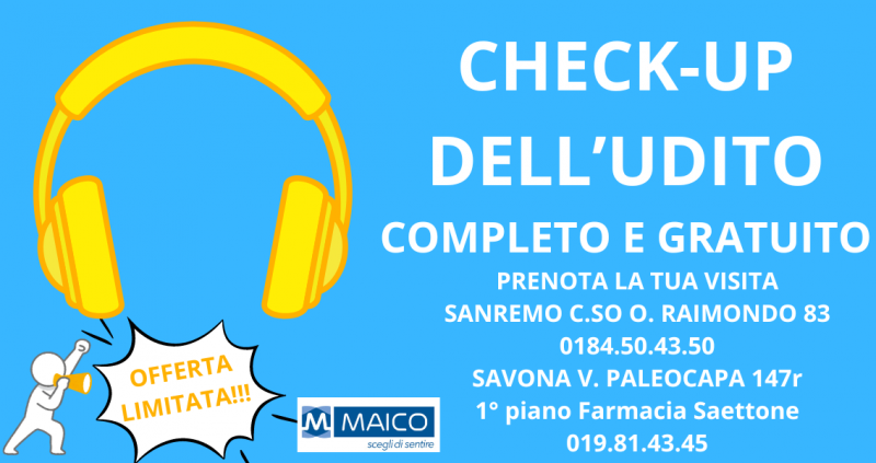 Check up dell udito completo e gratuito a Sanremo
