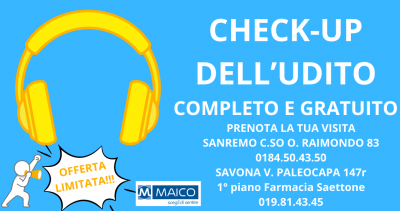 check up dell udito completo e gratuito a sanremo