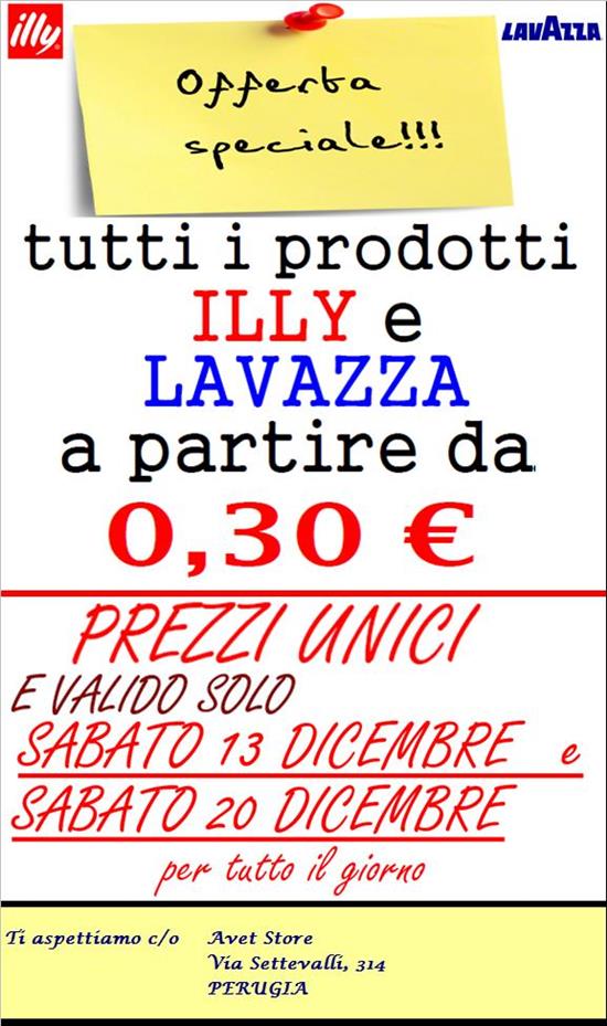 CAFFE ILLY E LAVAZZA DA 0 30